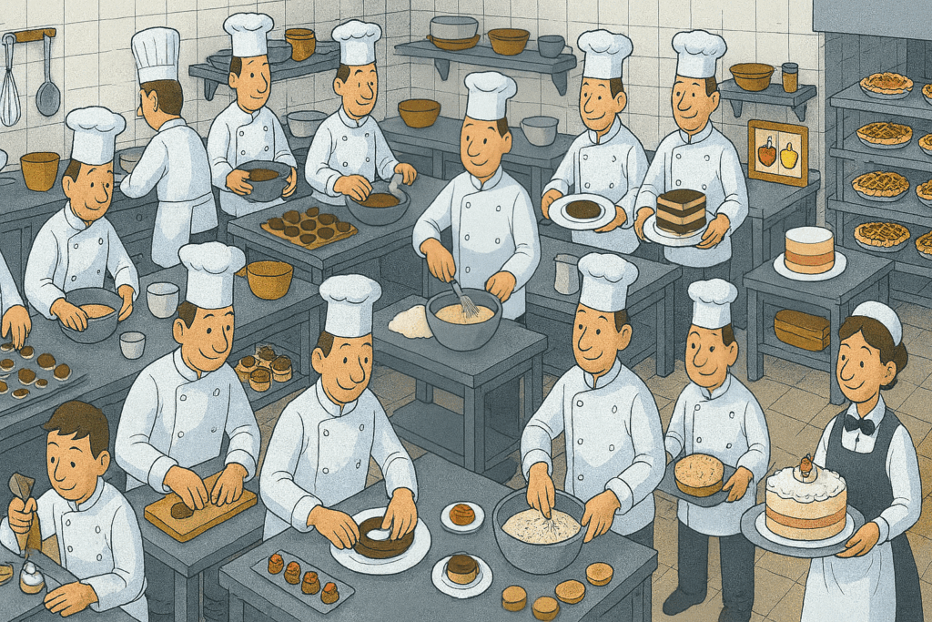 Mietkoch beim backen